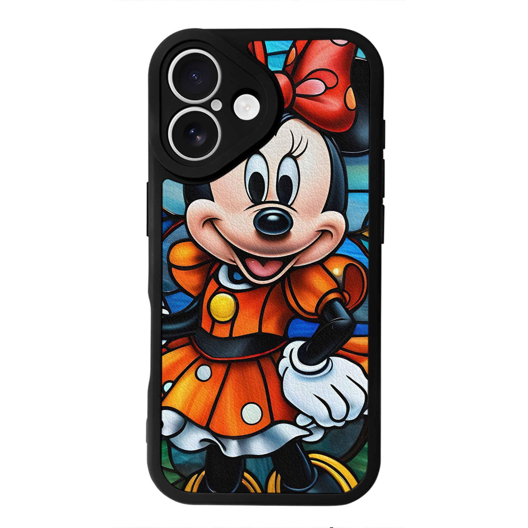 （画像用） ミッキーマウス Mickey Mouse 【iPhone 16シリーズ対応】シリコンスマホケース（レザー調） 材質：シリコン